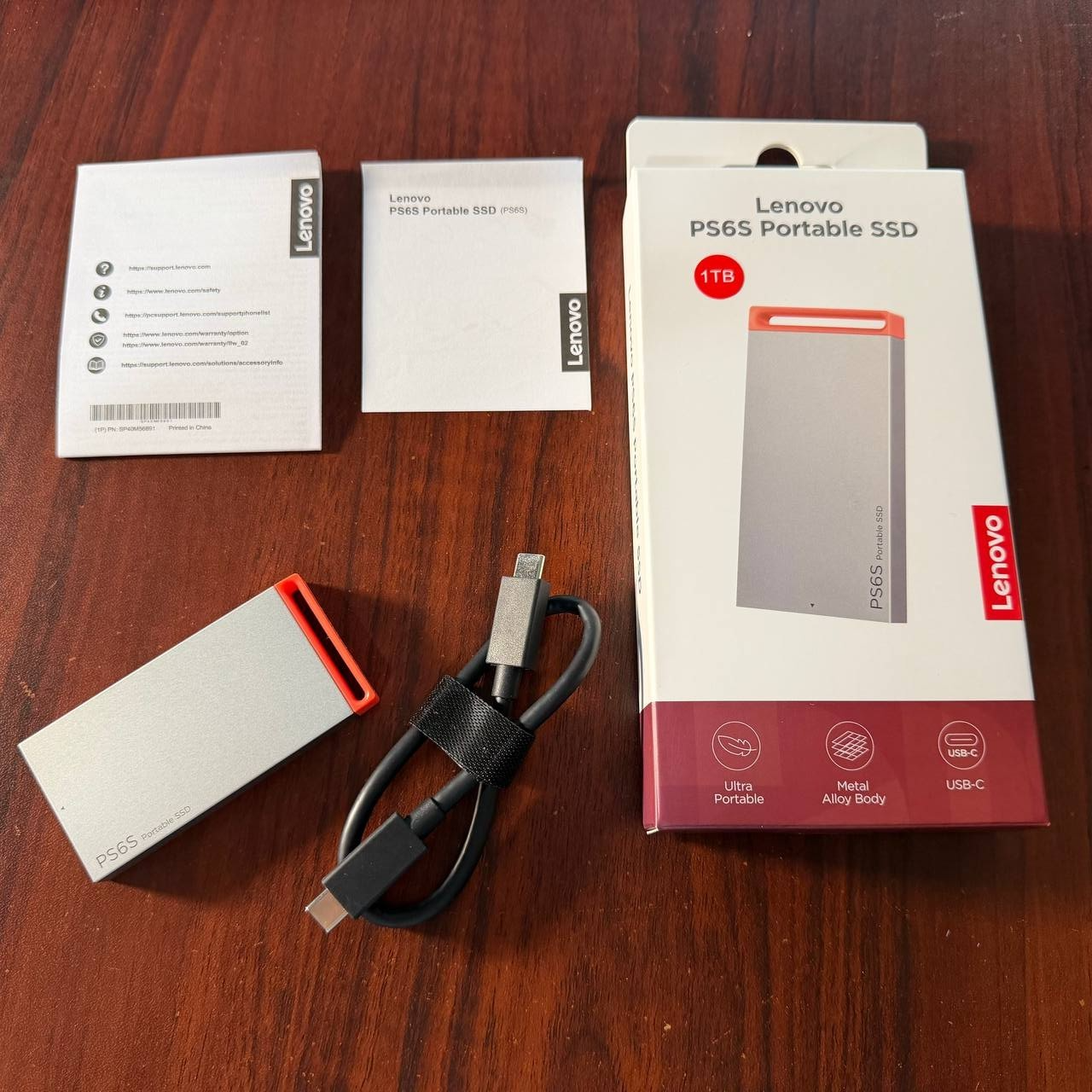 Lenovo PS6S 1TB Portable SSD 1 TB External USB-C - in open box