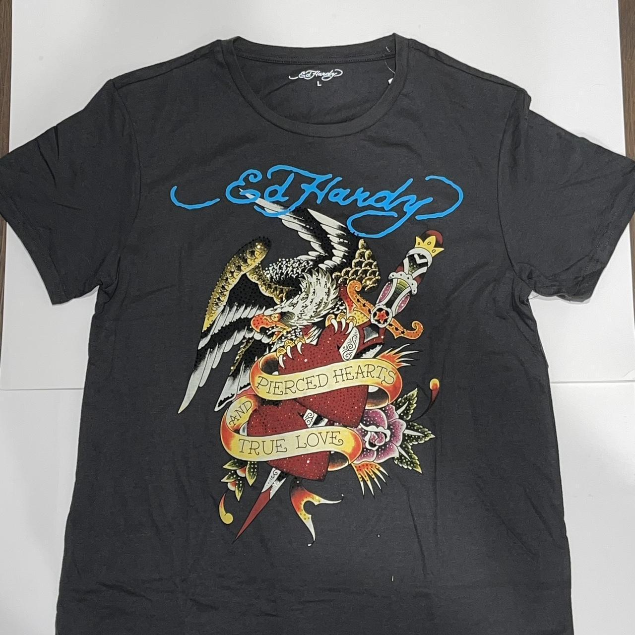 Ed Hardy TRUE LOVE VネックTシャツ XS
