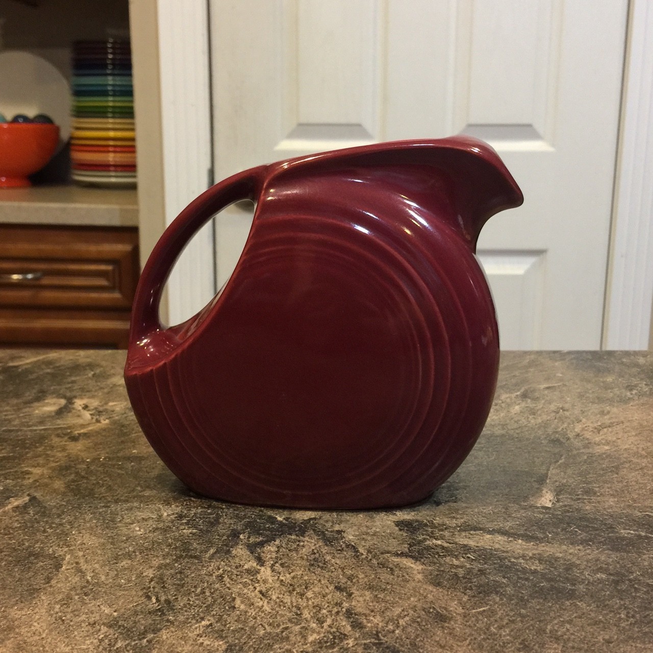Fiesta Small Disk Pitcher Juice Retired Cinnabar