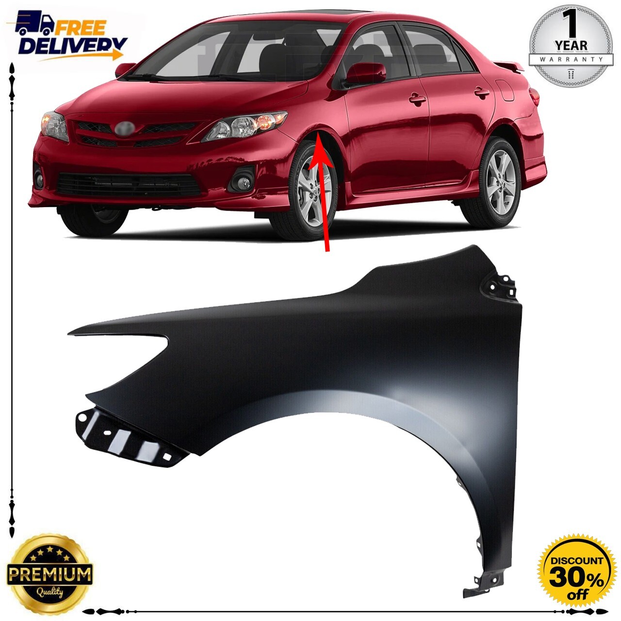 2009-2013 Toyota Corolla Japan Built Front Driver Side
