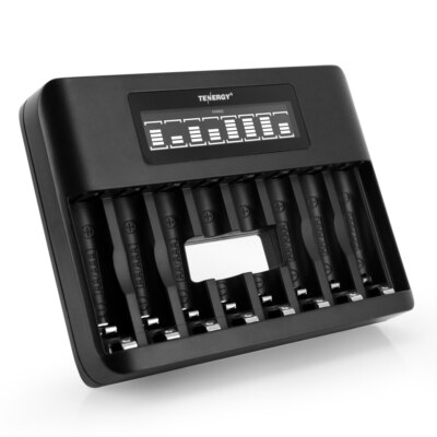 Tenergy TN480U 8-Bay NiMH NICD Battery LCD Charger Micro USB Type C Input