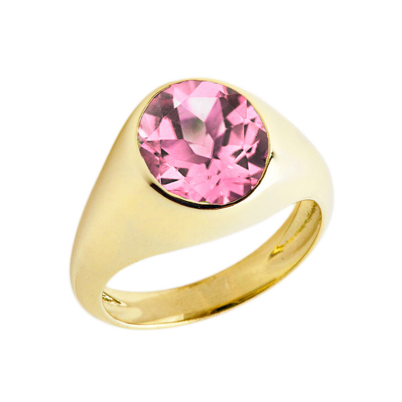 Pre-owned Claddafgh Gold Solid Gold October Birthstone Gentlemans Ring (yellow/rose/white) 10k In Yellow Gold