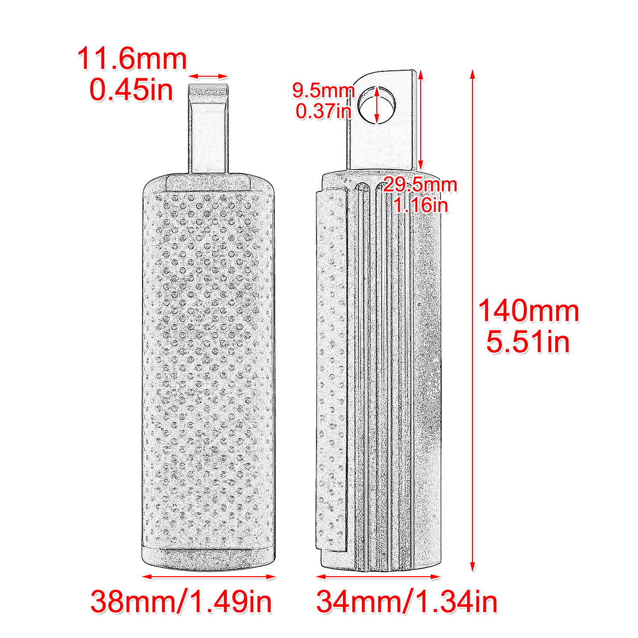 Defiance Foot Peg Male Footrests Matte Black Fit For Harley Touring Softail XL