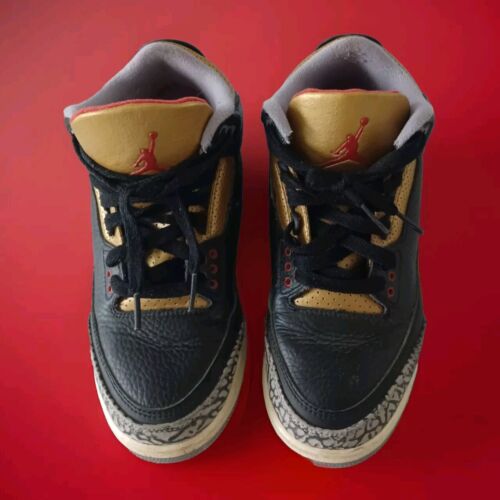 Nike Air Jordan 3 Retro Black Cement Gold Womens Size 7.5 Nike Air Jordan 3 Retro Black Cement Gold Womens Size 7.5