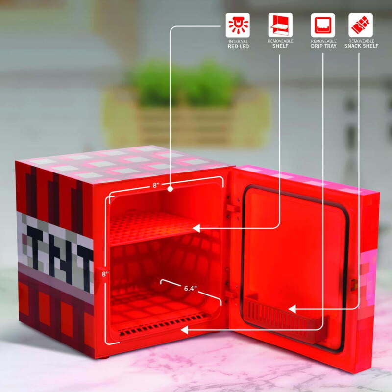 Red Tnt X9 Can Mini Fridge 6.7l X1 Door Ambient Led Lighting 10.4 In H 1
