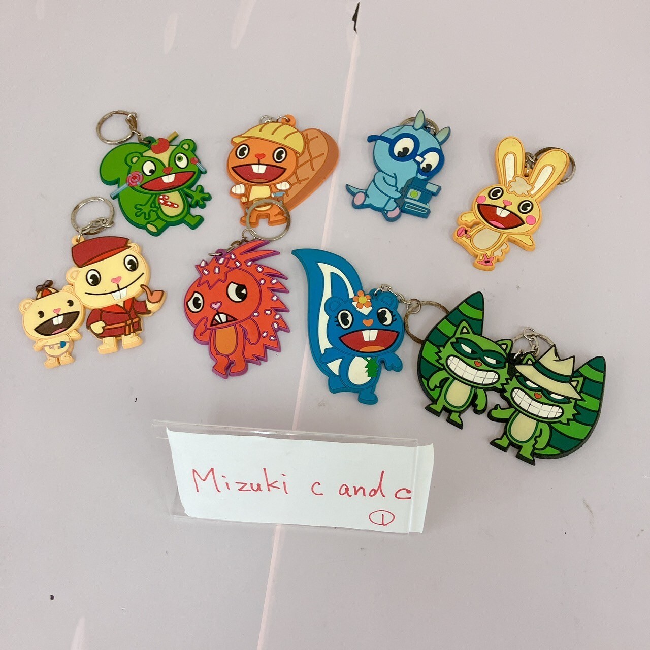 Happy Tree Friends HTF Rubber Mascot Keychain Set 8 Cuddles