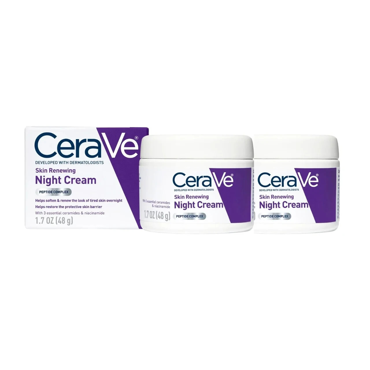 cerave night cream 2個 2PK CeraVe Skin Renewing Face Night Cream w/ Peptide Complex