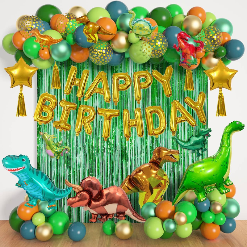 Cumpleaños De Dinosaurio Globos Decoracion 125 Piezas Para Niños 3 4 5 Años Set