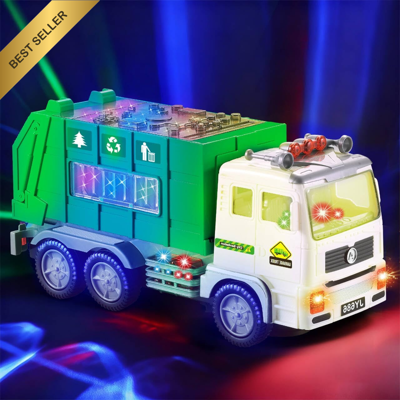 Light-Up Garbage Truck Toy for 2 3 4 5 6 Year Old Boy Gifts | Kids Trash Truck w
