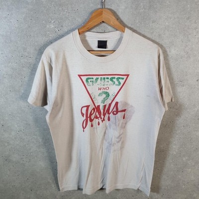 Vintage Jesus Loves You USA 90s Single Stitch T Shirt Mens Medium Grey