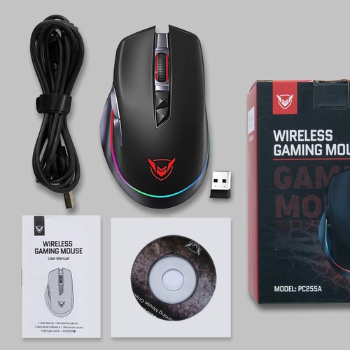 PICTEK 10000DPI Wireless&Wired Dual Mode RGB Gaming Mouse 8 Programmable Button