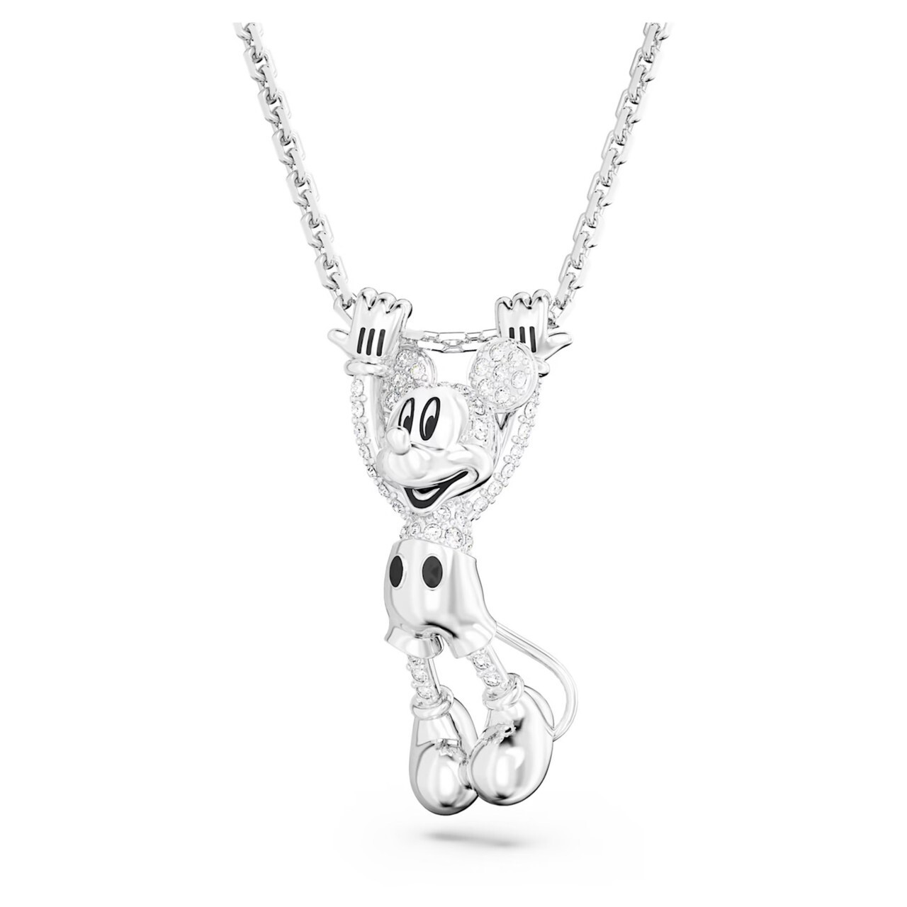 NWB Swarovski Disney Mickey Mouse Pendant, White, Rhodium
