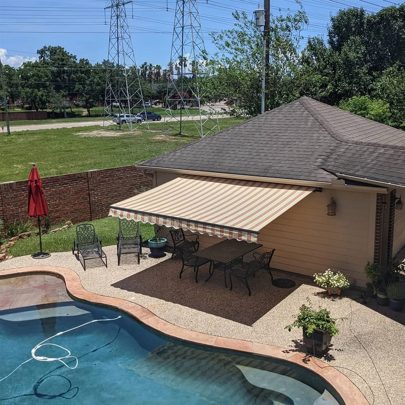 Patio Awning 20X10 Feet Fabric - 100% Polyester Canopy, Cover, Sun Shade, Shelte