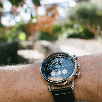 Pre-owned Xeric Halograph Chrono Sapphire Silver Black