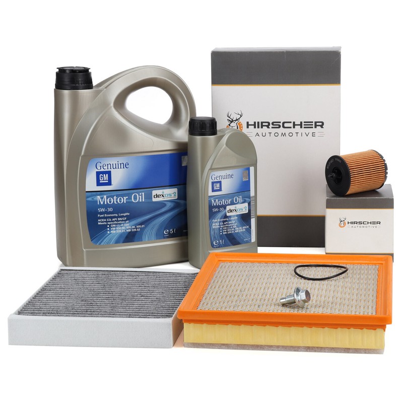 Hirscher Filterset 6l Original 5w30 Dexos2 MotorÃ¶L FÃ¼R Opel Insignia A 2.0 Turbo