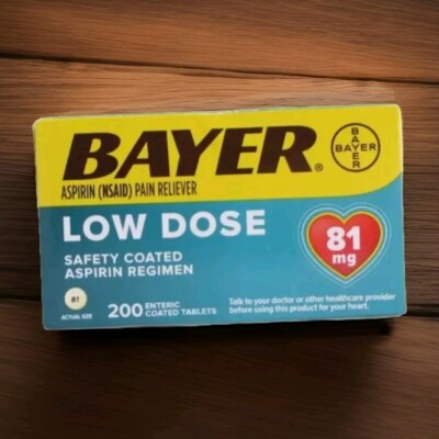Bayer Low Dose 81mg 200 Enteric Coated Tablets - New in Box - FAST FREE SHIPPING