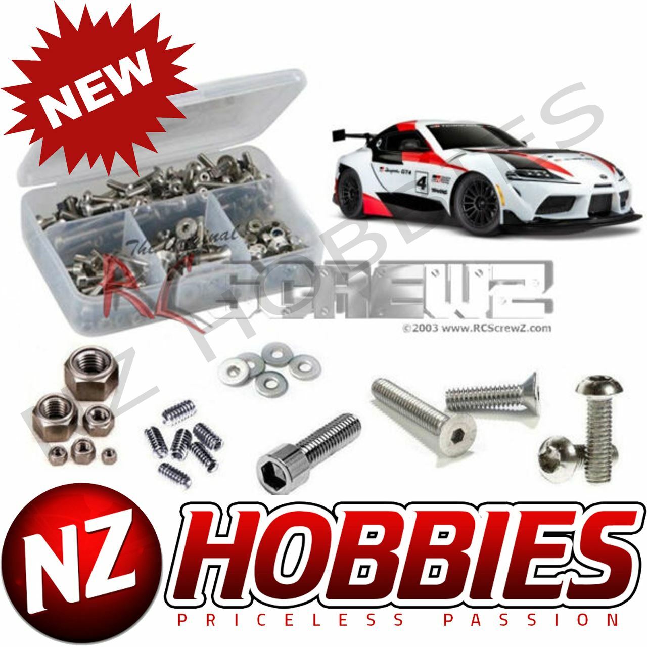 RC Screwz TRA099 Stainless Steel Screw Kit for Traxxas Toyota GR Supra GT4