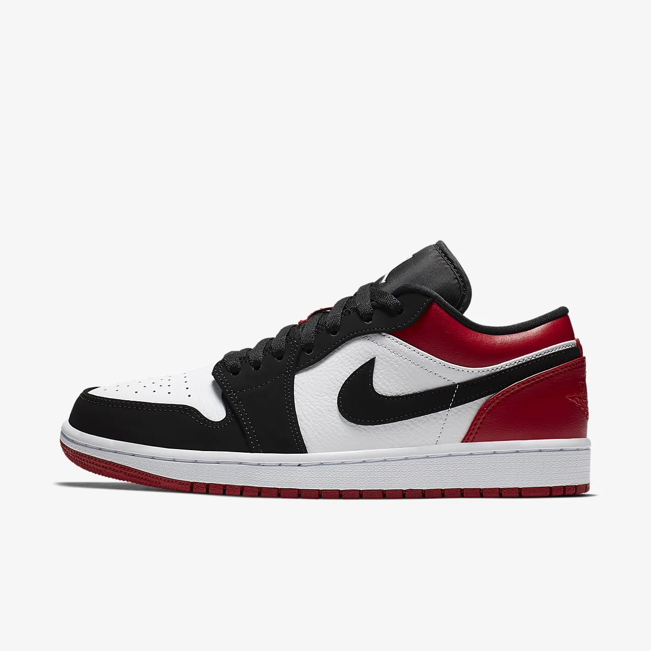 

Кроссовки Nike Air Jordan 1 Low Black Toe 553558-116, White/black-gym red, Nike Air Jordan 1
