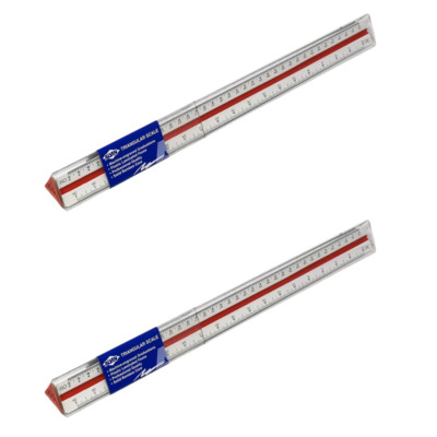 Alvin 241B Prof 12 in Bamboo Triangular Drafting Engineer Scale Ruler 2 pcs