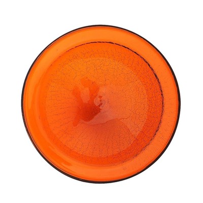 Crackle Glass Bowl 12 in Mandarin