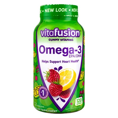 24 Pack Vitafusion Omega-3 EPA/DHA Gummy Vitamins Dietary Supplement, Berry L...