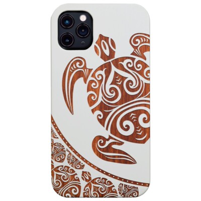 Hawaiian Turtle 4 Wood Case for iPhone 15/14/13/12 Pro/Max/Mini/Plus S21/22/23 L