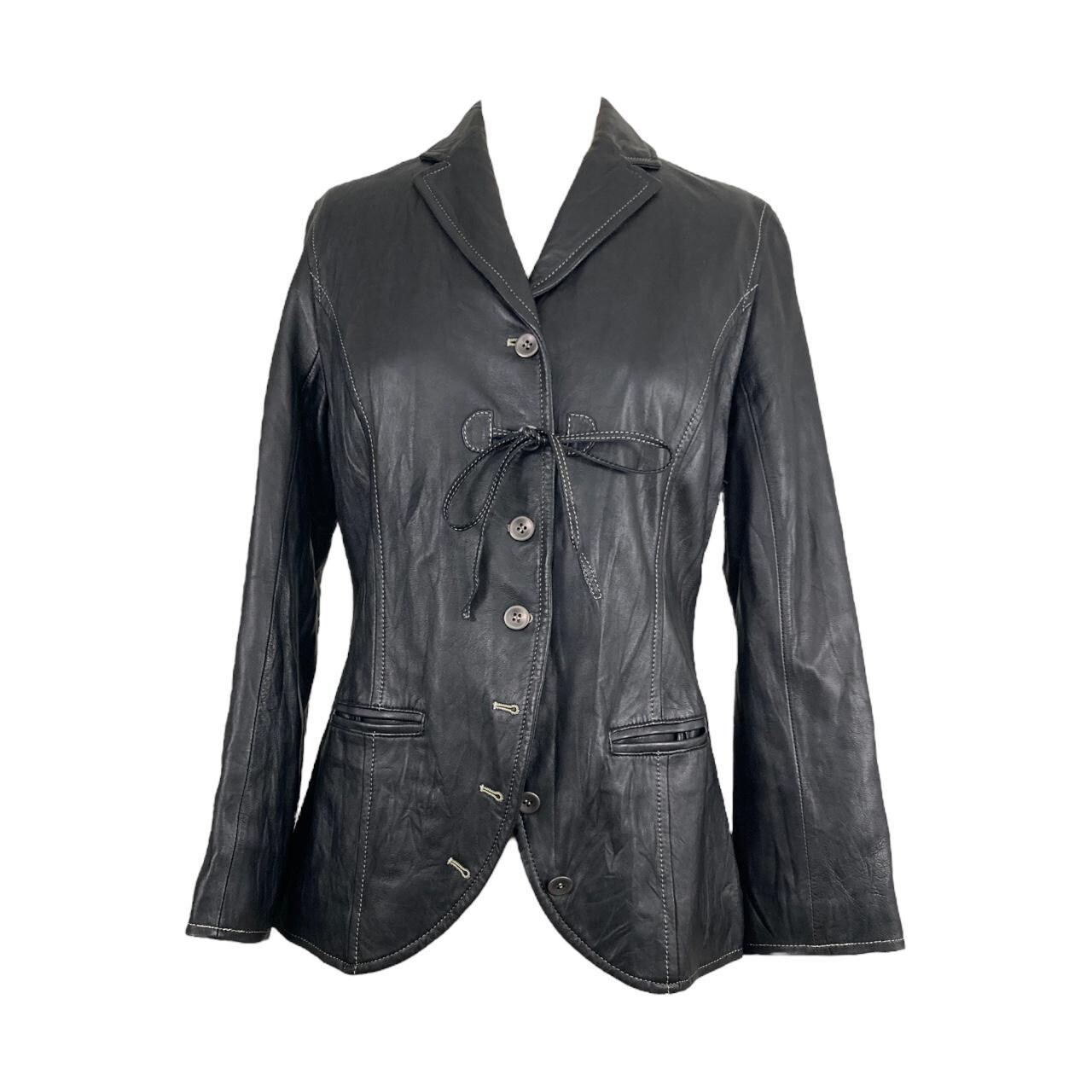 teresa van buren y2k tb leather front tie blazer | eBay