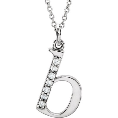 Pre-owned Roxx Fine Jewelry Initial Diamond Necklace 14k Rose Gold Lower Case Initial All Letters Available