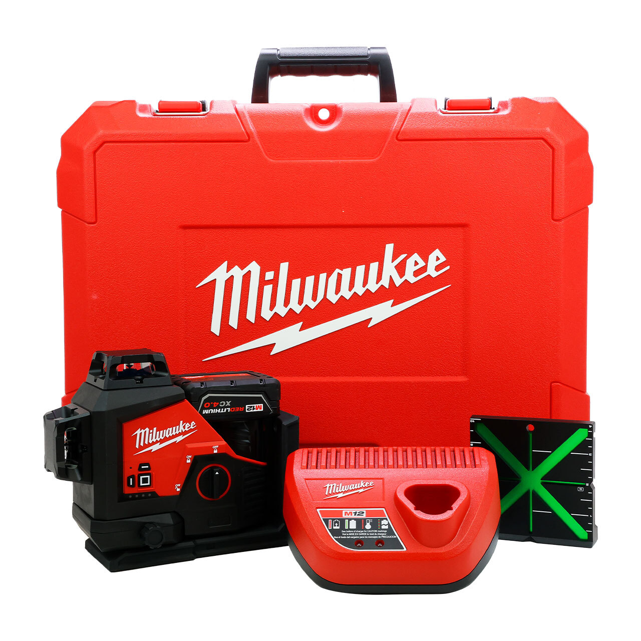 Milwaukee 3632-21 M12 Green 360Â° 3-Plane Laser Kit | eBay
