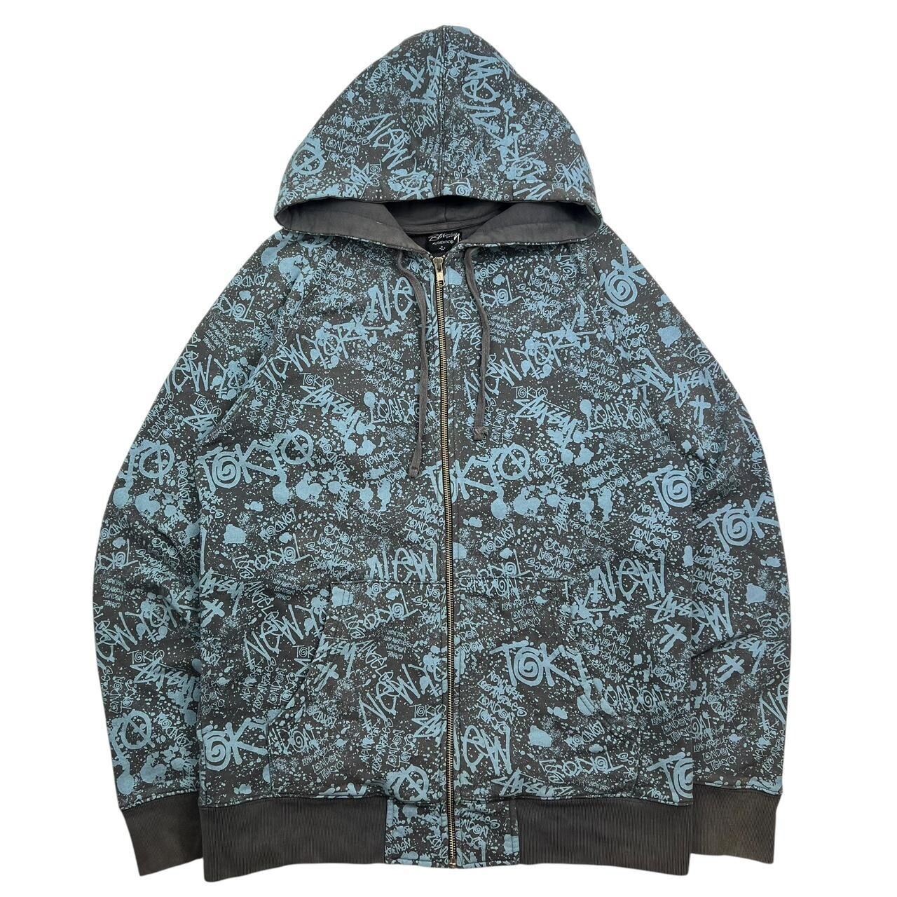 トップス 00s old stussy design hoodie Vintage Stussy Grey Varsity Hoodie Apparel Medium 00s