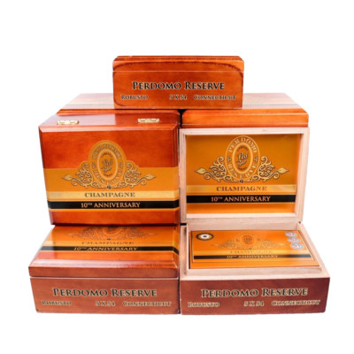 Lot of 10 Perdomo Robusto Ct Champagne Empty Wood Cigar Box 7.75'' x 6'' x 3''