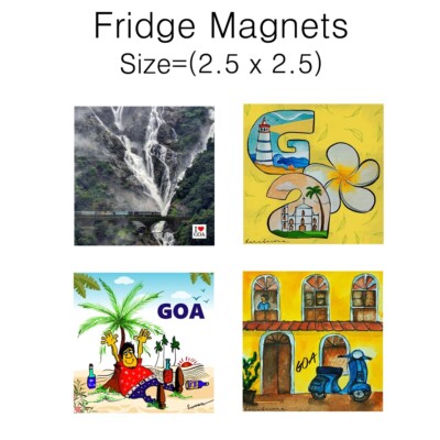 Print Well Trending DESIGN Fridge Magnets - I love GOA!!- Size Approx. 2.5'' INCH