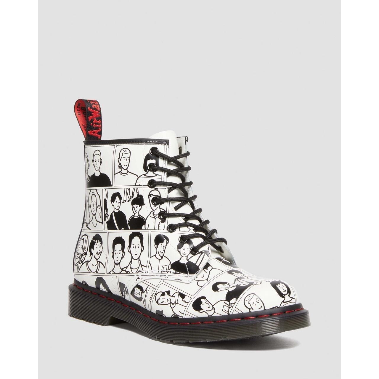 Pre-owned Dr. Martens 1460 Fuyuki Kanai For Pride Doc Marten Leather Boots Womens Us 9 In White
