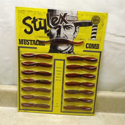 Vintage Stylex Mustache Comb Store Display Card, Counter Top, Barber Shop, #2
