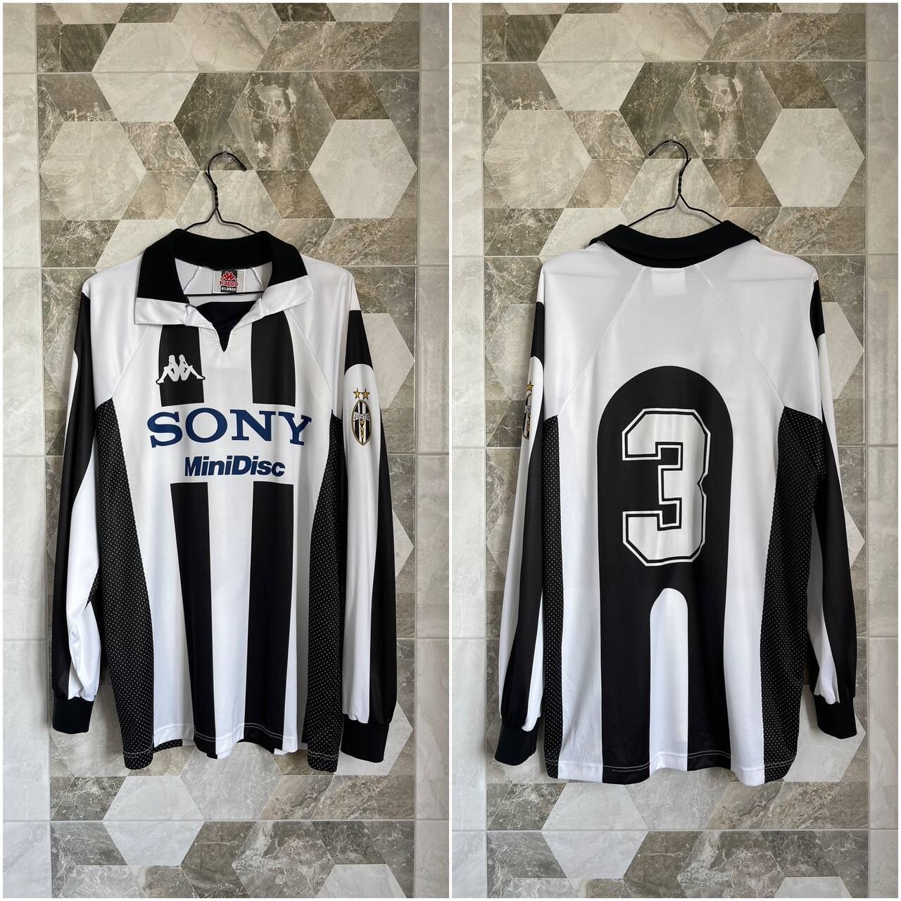 Juventus #3 1997 1998 Home Long Sleeve Football Shirt Soccer