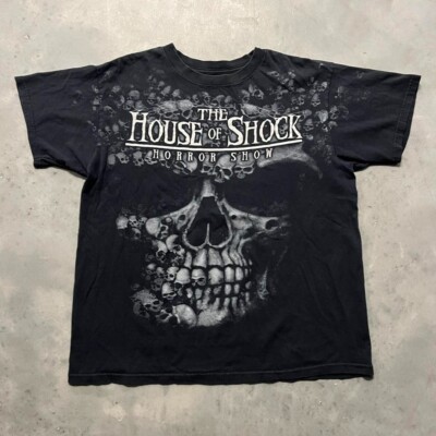 Vintage Y2K/2000s Grunge Cyber Goth The House Of Shock Horror Skull Graphic Tee!