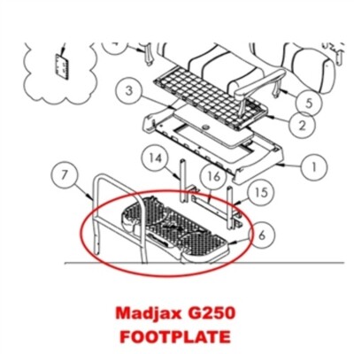 Madjax Genesis 250/300 Replacement Footplate Plug & play (whole foot plate/step)