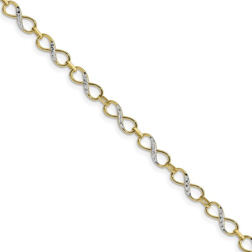 10K Yellow Gold ダブルトライアングルチャーム Leslie's 10k Yellow Gold w/Rhodium D/C Infinity Fancy