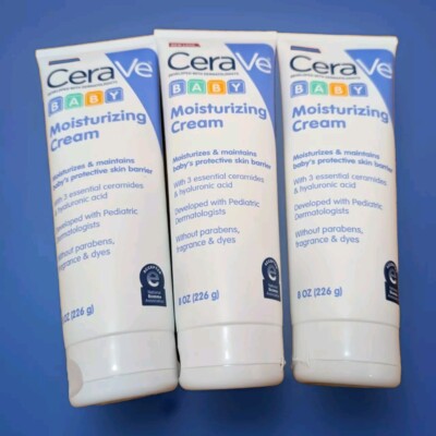CeraVe Baby Moisturizing Cream 8 oz. Tubes Lot Of 3 New