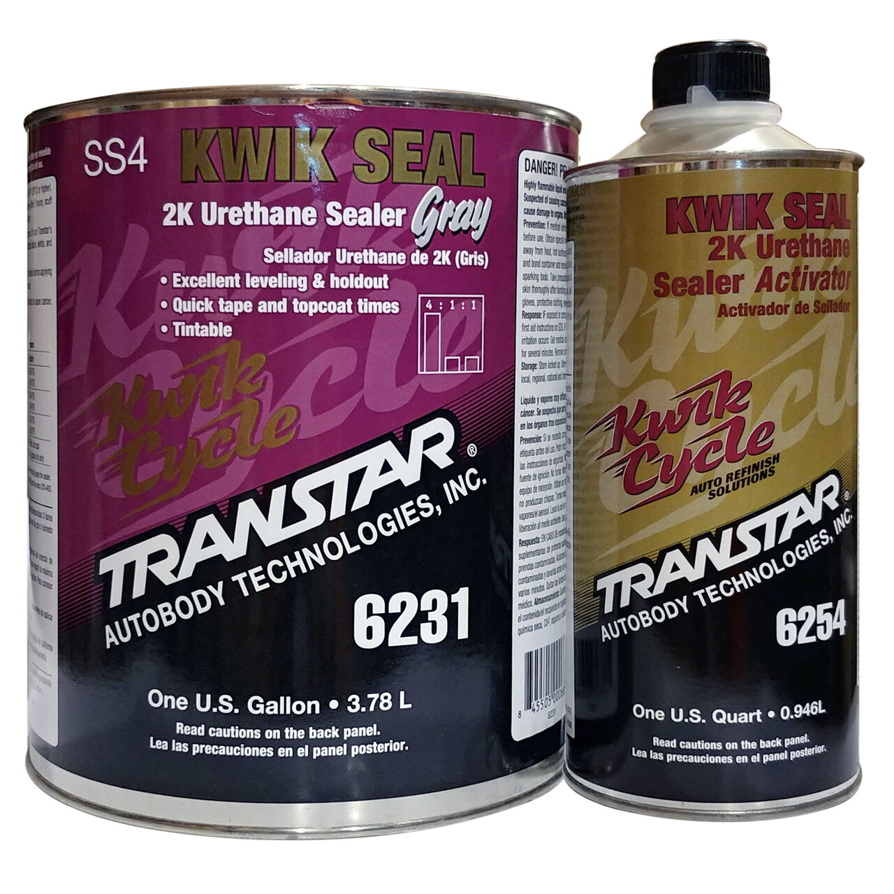 1 Gallon Transtar Kwik Seal 2K Urethane Primer Sealer Gray 6231 with