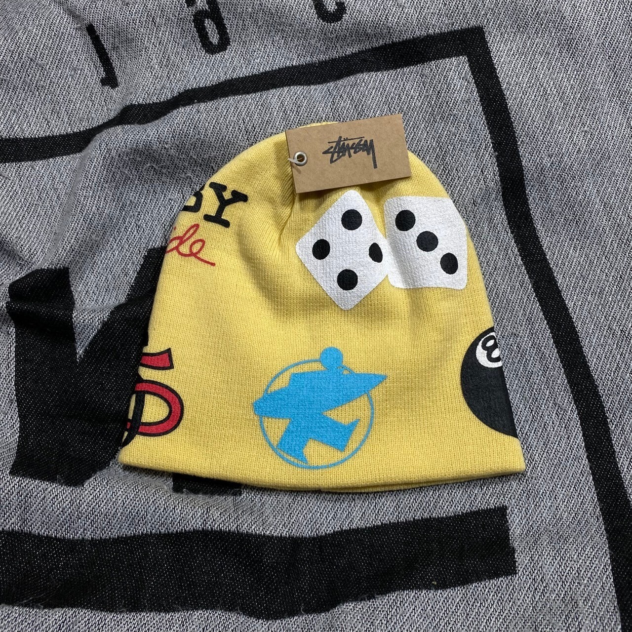 Stussy Mixed Logo Skullcap Beanie Hat Yellow OS | eBay
