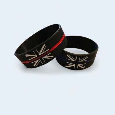 Thin Blue Line & Thin Red Line - Police / Fire UK Service Memorial Wristband