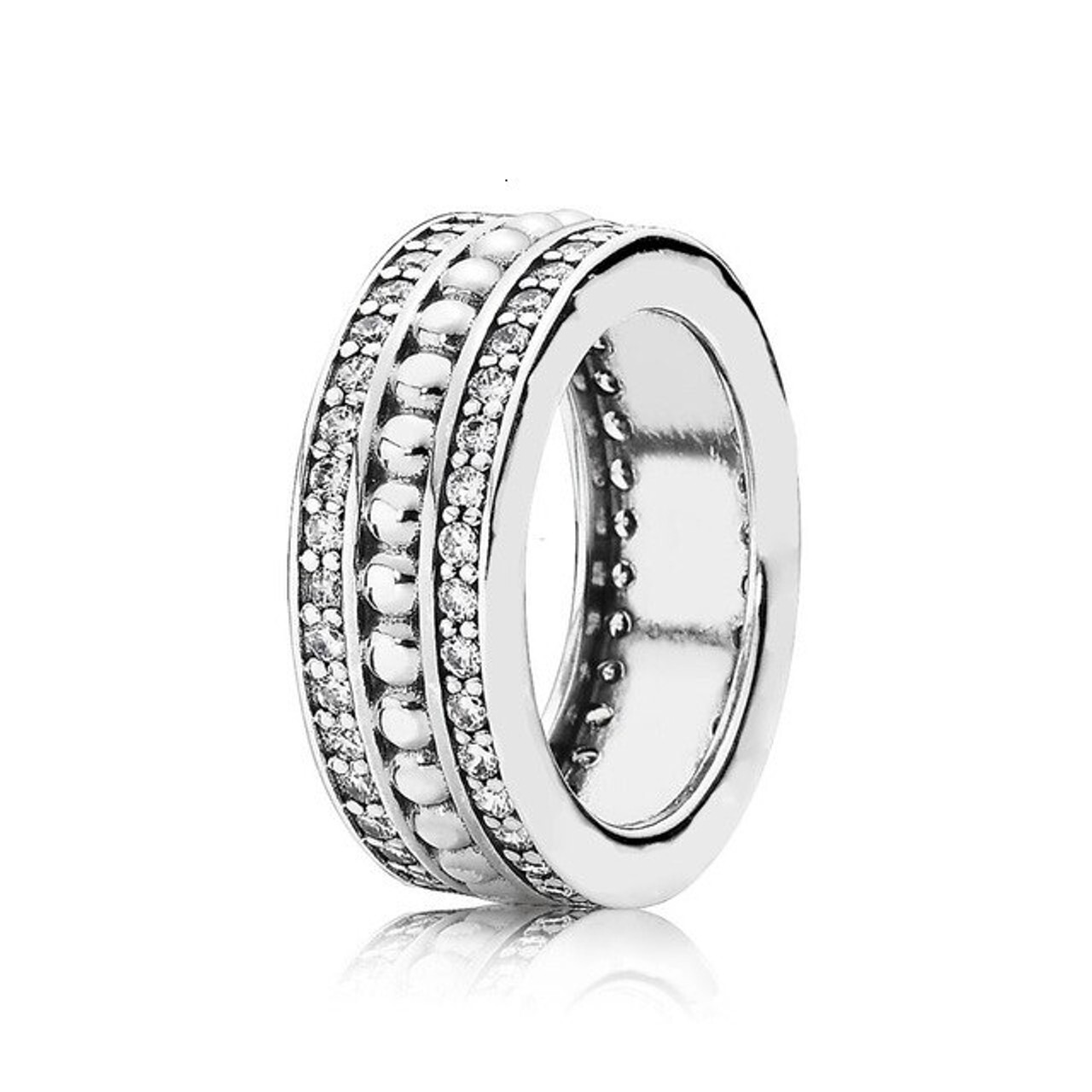 s925 Vintage Silver Ring 2セット Pandora S925 With CZ Forever Ring #190962CZ-50 - Size 5 | eBay