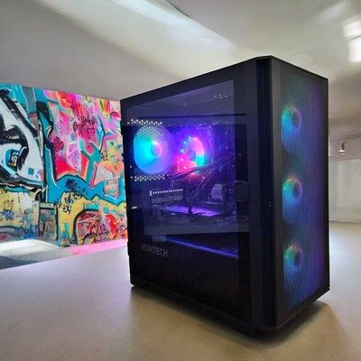 RGB Gaming Desktop Computer i7 PC 32GB RAM 2TB SSD GTX 3050 W11P Custom Build