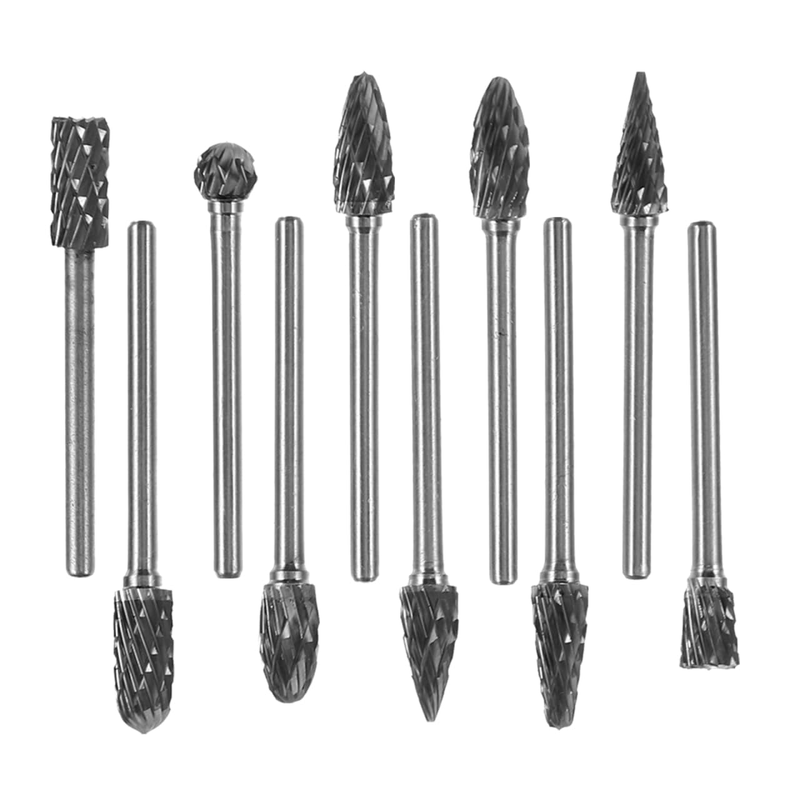 10Pcs Tungsten Carbide Burr Bit Set for Rotary Tools