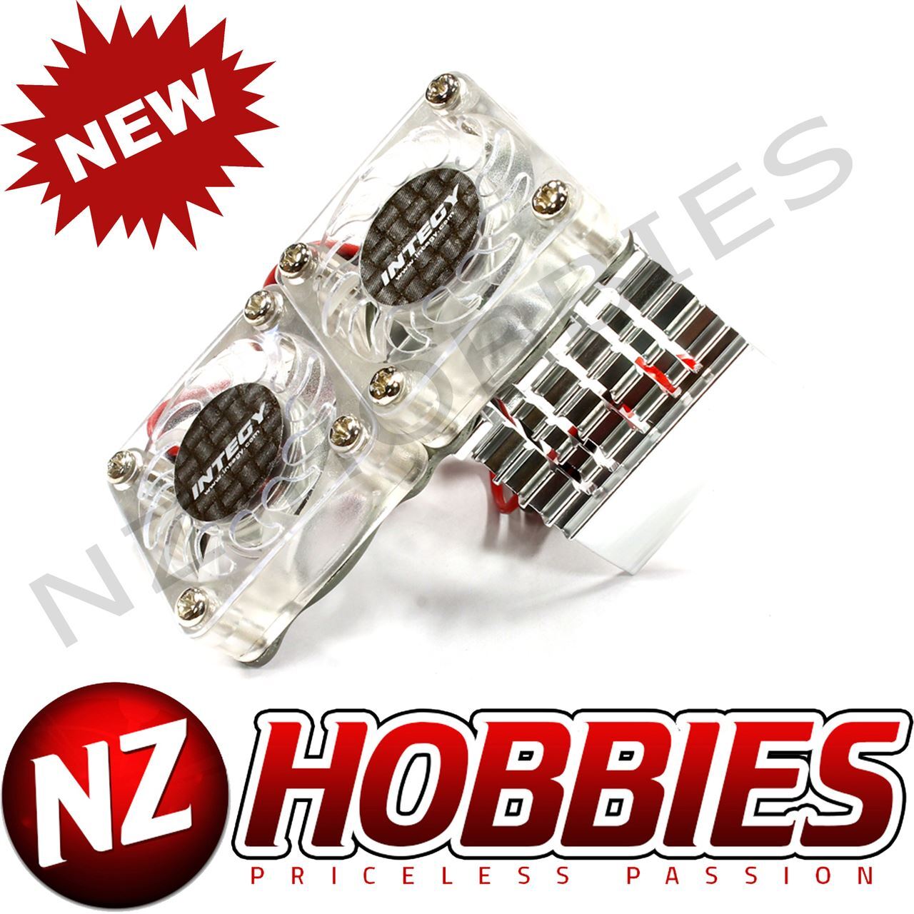 Integy Super Motor Heatsink / Twin Fan 540/550 SILVER # INTC23139S