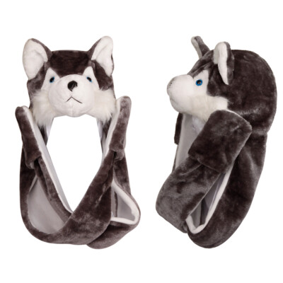 Panda or Wolf Hat and Gloves Kids Teens 