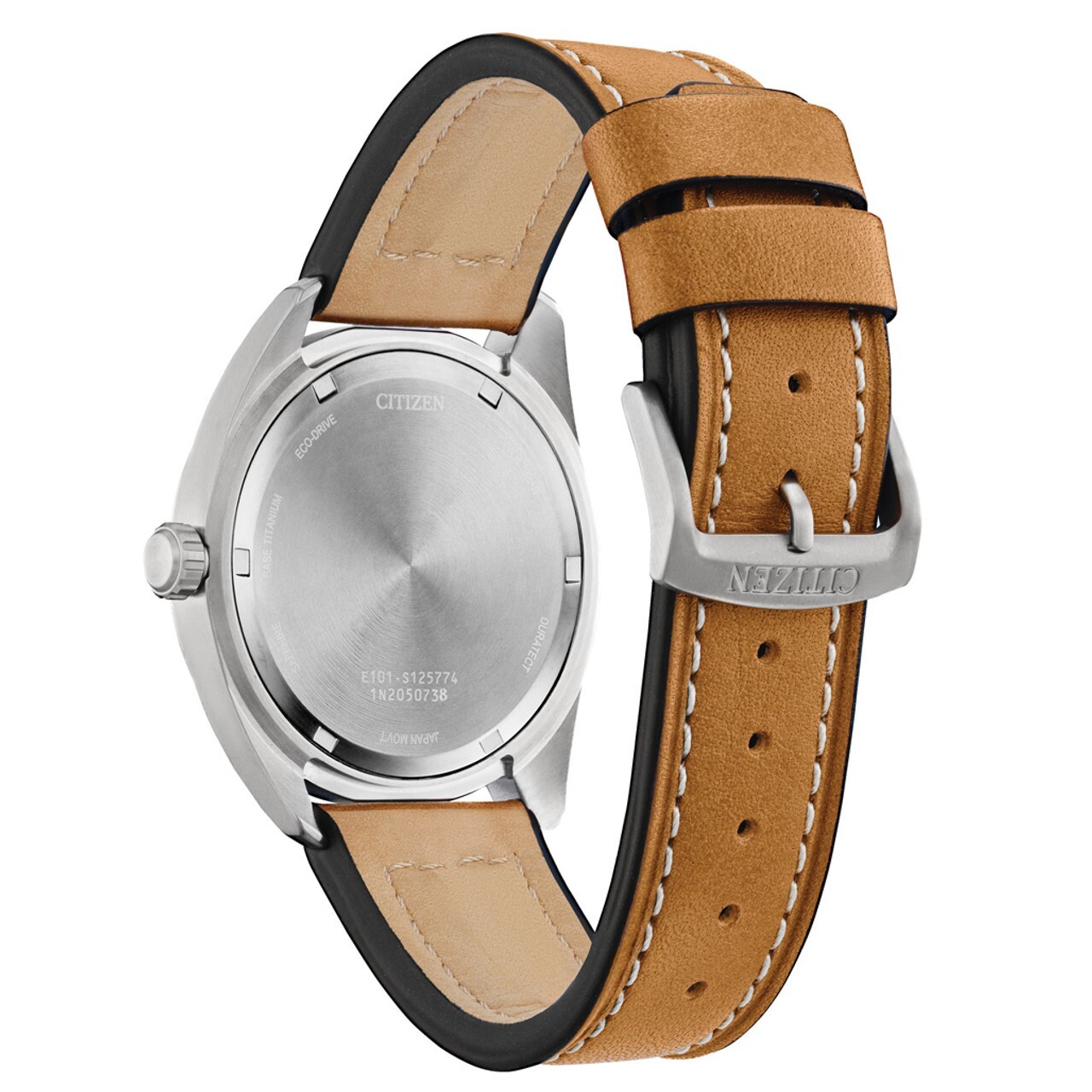Citizen Eco Drive Garrison Green Dial Super Titanium Leather Strap