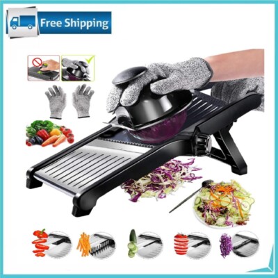 Mandoline Slicer for Kitchen, Adjustable Stainless Steel Food Vegetable Potato O