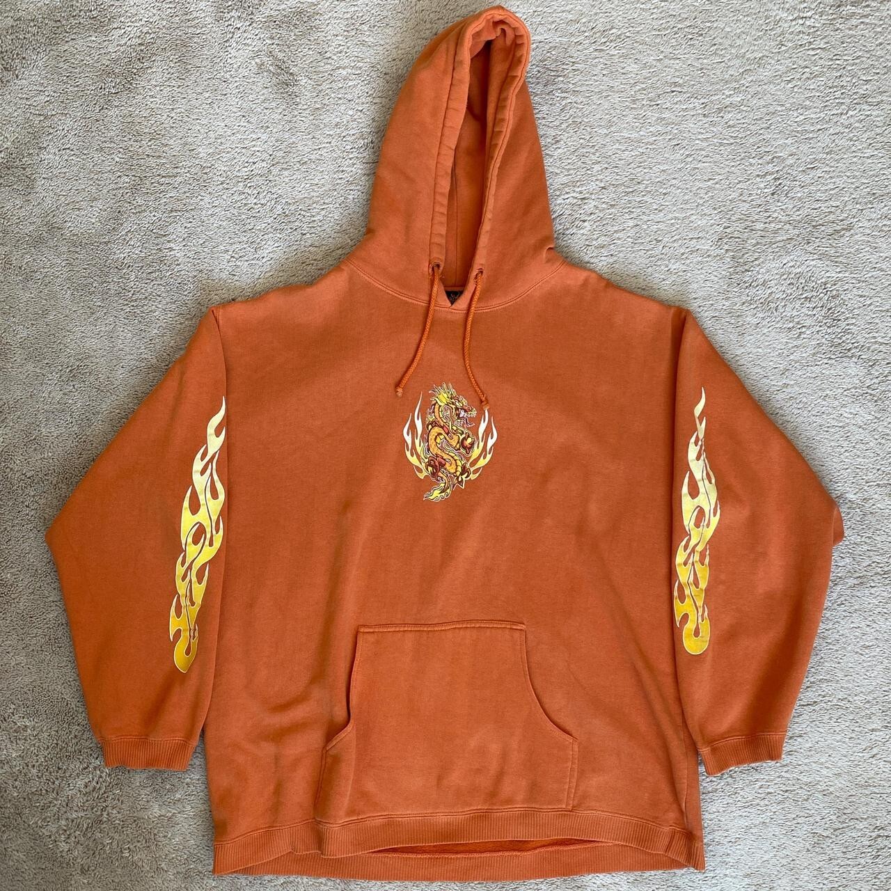 Vintage Y2K Year of The Dragon Baggy Jnco Style Hoodie gray